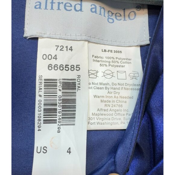 Alfred Angelo Peplum Evening Blouse & Skirt Set Size 4 Midnight Royal Blue Belte - Picture 2 of 16